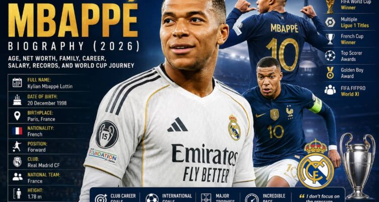 Kylian Mbappé Biography : Age, Net Worth, Family, Career, Salary, Records, and World Cup Journey